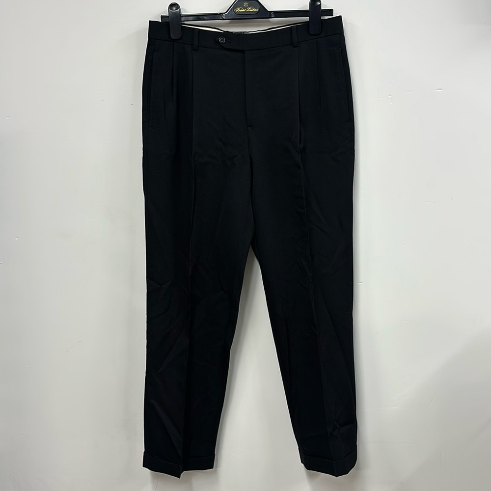 Brooks brothers Madison 360 black wool dress pants 33x30